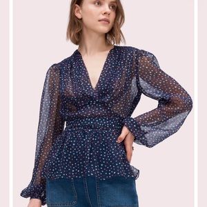 Kate spade lips tie-waist top blouse